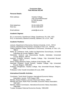 Curriculum Vitae Solar FUSL - Universit&eacute; Saint