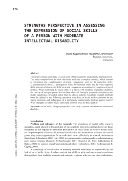 strengths perspective in assessing the expression of social skills of a