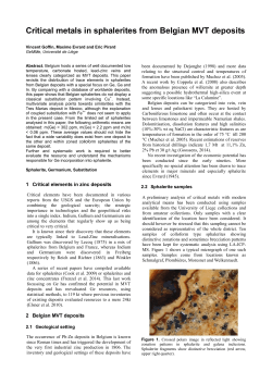 Critical metals in sphalerites from Belgian MVT deposits