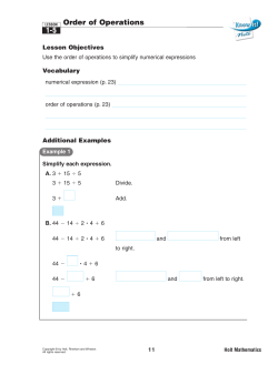 Order of Operations 1-5