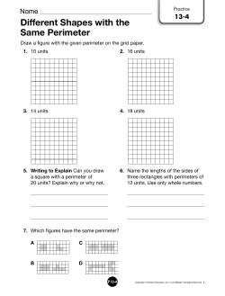 Different Shapes with the Same Perimeter