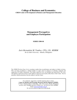 Management Prerogatives and Employee Participation