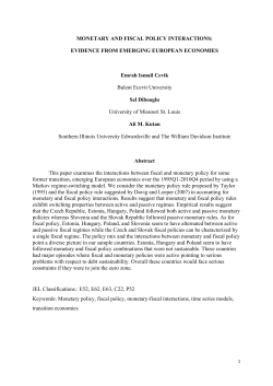 MONETARY AND FISCAL POLICY INTERACTIONS: EVIDENCE