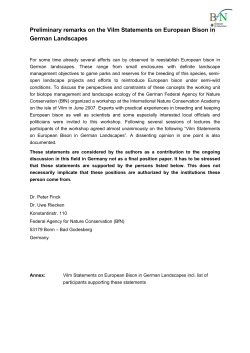 statement on European bison