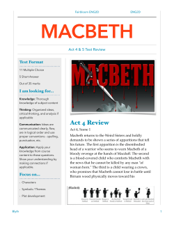 ENG2D Macbeth Act 4 - 5 Test Review