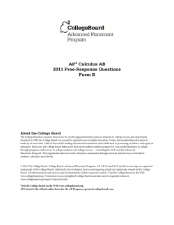 AP&reg; Calculus AB 2011 Free-Response Questions Form B
