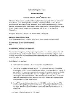 PPG AGM Minutes January 2016