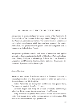 interpretatio editorial guidelines - Revistas Filol&oacute;gicas