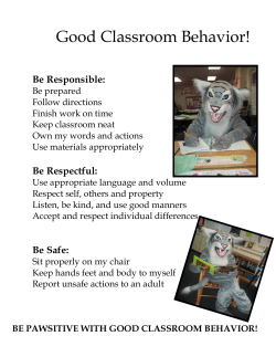 Good Classroom Behavior!