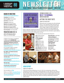 NEWSLETTER - Langham Court Theatre