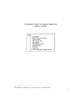 INTRODUCTION TO ABOVE GROUND STEEL TANKS