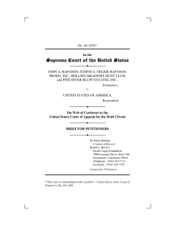 Brief for Petitioners in Rapanos v. United States, 04-1034
