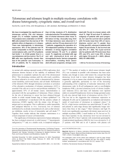 Telomerase and telomere length in multiple myeloma
