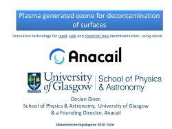 Plasma generated ozone for decontamination of surfaces