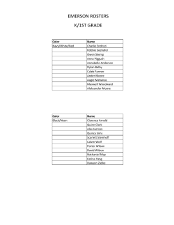 EMERSON ROSTERS K/1ST GRADE