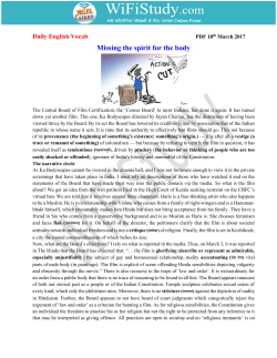 Missing the spirit for the body - English