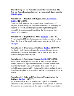 The following are the Amendments to the Constitution. The first ten
