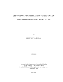 CHINA`S EVOLVING APPROACH TO FOREIGN POLICY AND