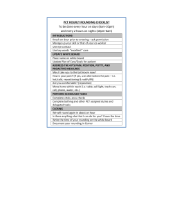 PCT HOURLY ROUNDING CHECKLIST To be done every hour on