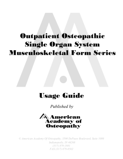 Outpatient Osteopathic Single Organ System