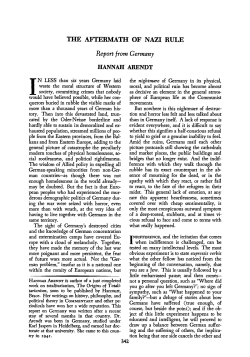 THE AFTERMATH OF NAZI RULE Report from Germany