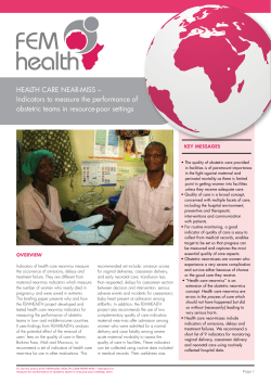 HEALTH CARE NEAR-MISS &ndash; Indicators to measure the