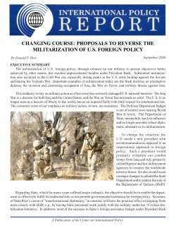changing course: proposals to reverse the militarization of us foreign