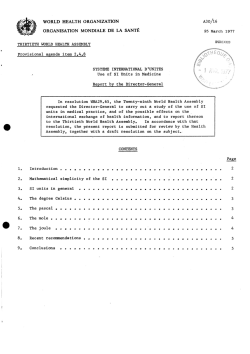 1 AW - World Health Organization