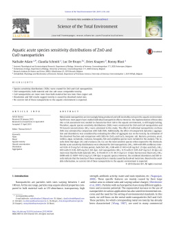Adam et al., 2015, Aquatic acute species sensitivity distributions of