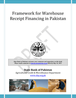 Framework for Warehouse Receipt Financing in Pakistan