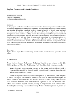 Rights, Duties, and Moral Conflicts