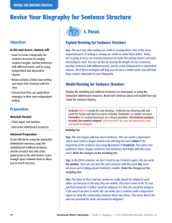 Revise Your Biography for Sentence Structure