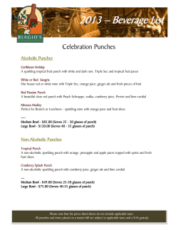 2013 &ndash; Beverage List