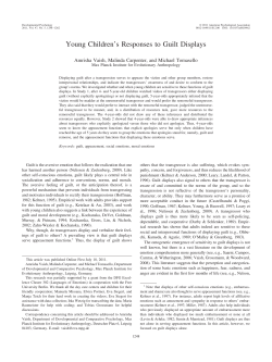 Young Children`s Responses to Guilt Displays