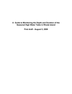 A Guide to Monitoring the Depth and Duration of the Seasonal High