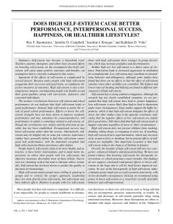 does high self-esteem cause better performance