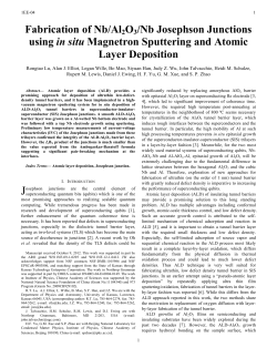 Fabrication of Nb/Al2O3/Nb Josephson Junctions using