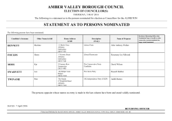 statement as to persons nominated