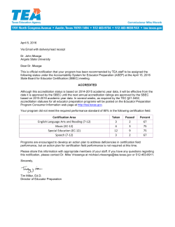 3 2 67 Music (EC-12) - Angelo State University