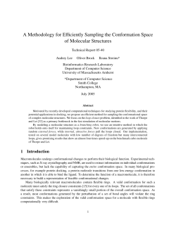A Methodology for Efficiently Sampling the Conformation Space of