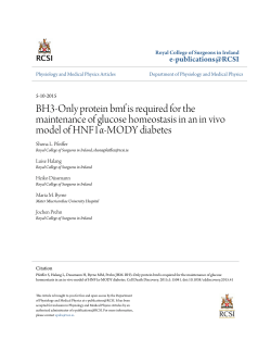 BH3-Only protein bmf is required for the maintenance of glucose