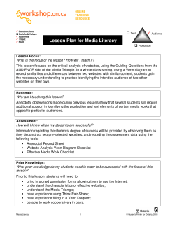 Lesson Plan for Media Literacy