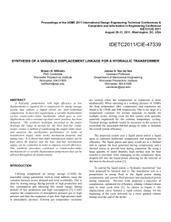 Synthesis of a Variable Displacement Linkage for a