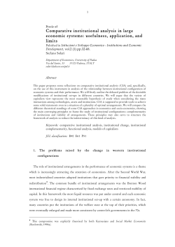 Comparative institutional analysis in large economic