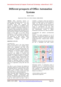 Different prospects of Office Automation Systems