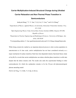 Carrier Multiplication-Induced Structural Change during Ultrafast
