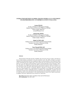 interaction between leaders and followers as an antecedent