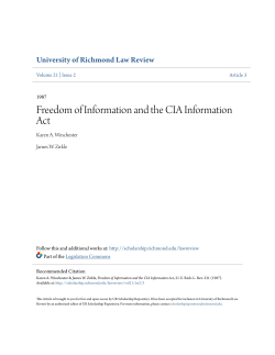Freedom of Information and the CIA Information Act