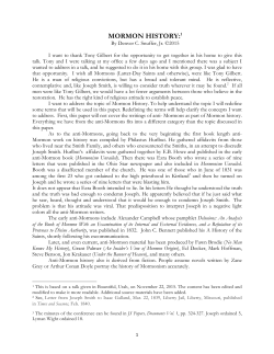 Mormon History - Denver Snuffer