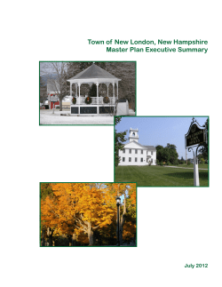Town of New London, New Hampshire Master Plan Executive